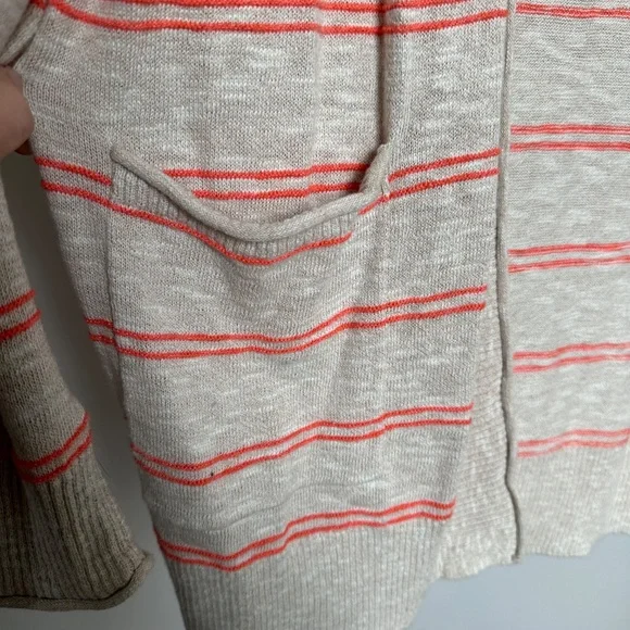 Madewell Tan Cardigan with Pink Stripes - Picture 4 of 6